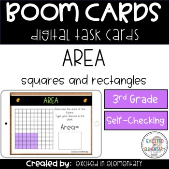 Preview of BOOM Cards - Area (Squares and Rectangles)
