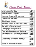 Class Dojo Menu