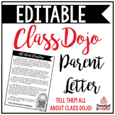 Class Dojo Parent Letter | EDITABLE