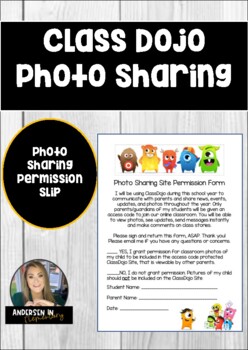 Preview of Class Dojo Photo Sharing Permission Slip