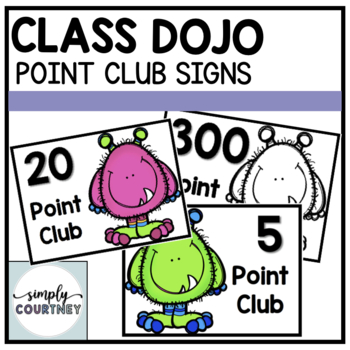 Preview of Class Dojo Point Club Signs // Rectangle Edition