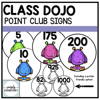 Preview of Class Dojo Point Club Signs // Circle Edition