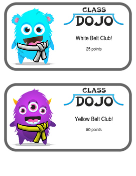 Preview of Class Dojo Point Club signs