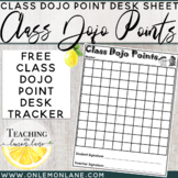 Class Dojo Point Desk Tracker Sheet