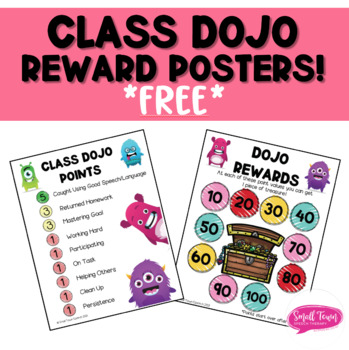 Preview of Class Dojo Posters- FREE- Point & Reward Posters- Speech & Language Therapy