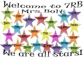 Class Door Welcome Sign - "We are all Stars"