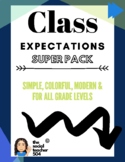 Class Expectation *SUPER PACK* Simple & Modern (cool colors)