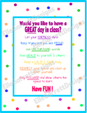 Class Expectations Chart - Kindness, Respect and Grace - E