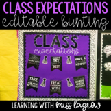 Class Expectations Editable Bunting Banner Decor Signs