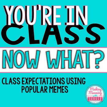 Preview of Back to School Class Expectations Using Popular Memes