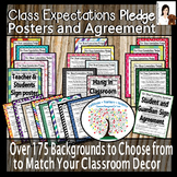 Editable Class Expectations Poster and Contract Middle & H