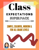 Class Expectations *SUPER PACK* Simple & Modern (warm colors)