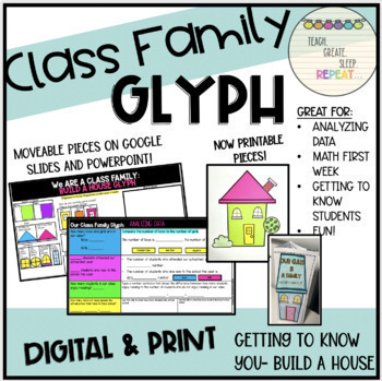 Preview of Class Family Glyph- Getting to Know You Activity Back to School  Digital & Print