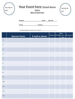 Preview of Class Fundraiser Sponsor Form and IDEA sheet