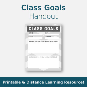 Preview of Class Goals Planning Graphic Organizer SEL Worksheet 