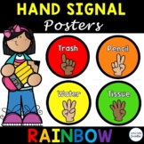 Classroom Hand Signal Posters Editable, Black and Bright R