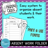 Absent Work Folder / Missing Assignment Sheet {Happy Class