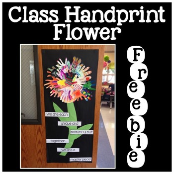 Preview of Class Handprint Flower for Display