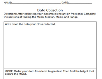 Preview of Class Height Data Collection