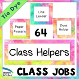 Class Helper Job Chart for Tie Dye Classroom Decor Theme