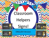 Class Helpers / Jobs / Monitors Chalkboard theme labels posters
