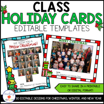 Preview of Class Holiday Cards | Christmas Cards | Editable Designs