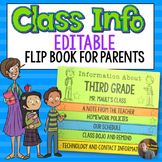Class Information Editable FlipBook for Parents for Grades 2-6