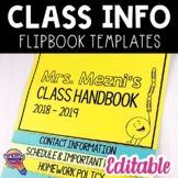 Class Information Flipbook for Back to School, Meet the Te