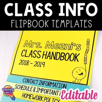 Preview of Class Information Flipbook for Back to School, Meet the Teacher, Open House+