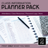 Class Information Planner Pack