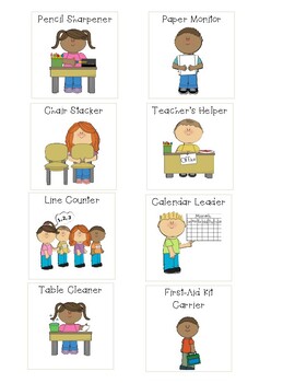 Class Job Cards by Jennifer Poyhonen | Teachers Pay Teachers