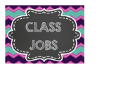 Class Job Chart - Chalkboard/Blue/Teal/Purple