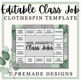 Class Job Editable Clothespin Template | Easy Classroom Jo