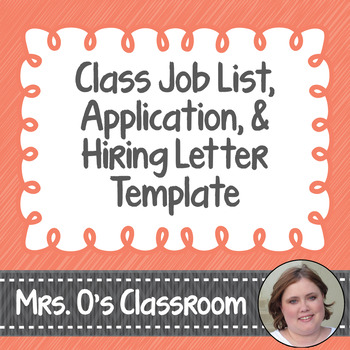 Preview of Class Job List, Application, and Hiring Letter Template