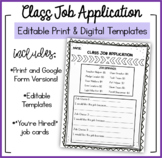 Class Jobs Application Digital and Print Editable Templates