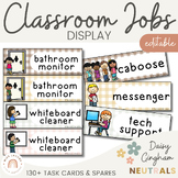 Class Jobs Display | Daisy Gingham Neutral Classroom Decor