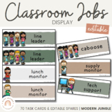 Class Jobs | EDITABLE | Modern Jungle Classroom Decor
