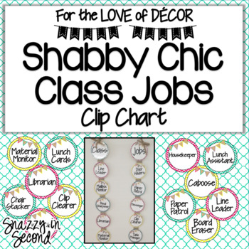 Class Jobs: Shabby Chic Clip Chart {EDITABLE}