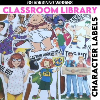 Preview of Class Library Book Character Bin Labels