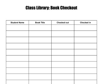 Preview of Class Library: Book Checkout