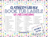 Class Library Book Tub Labels