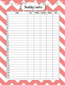 Class List Assessment Sheets by Elementary with Kelli | TPT