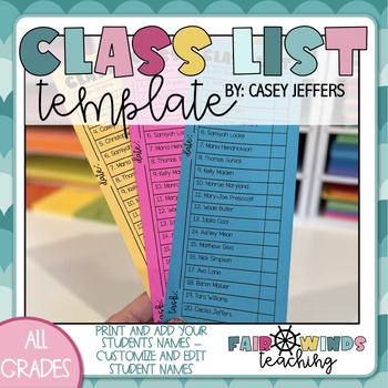 Preview of Class List Template (Editable - PPT & Google Slides)