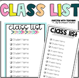 Class List & Checklist - Grading, Substitute, Safety Drill