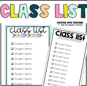 Preview of Class List & Checklist - Grading, Substitute, Safety Drills, {Editable}