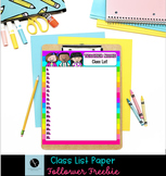 Class List Paper- Editable Planner Organization- AGoodClas
