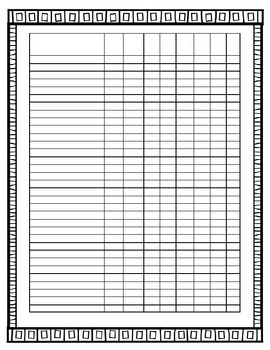 Class List Recording Sheets by Teaching Ahead of the Game | TPT