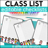 Back to School Checklist Class List Classroom Forms Templa