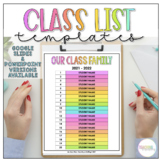 Class List Templates