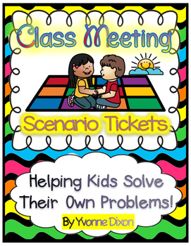 Preview of Class Meeting Scenario Tickets {Helping Kids Solve Their Own Problems!}